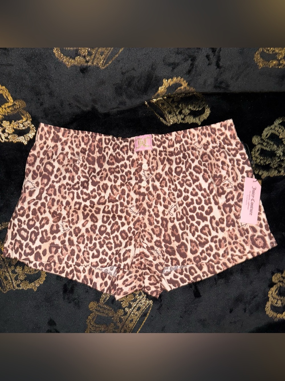 NWT Juicy Couture Leopard Pajama Shorts Size Large